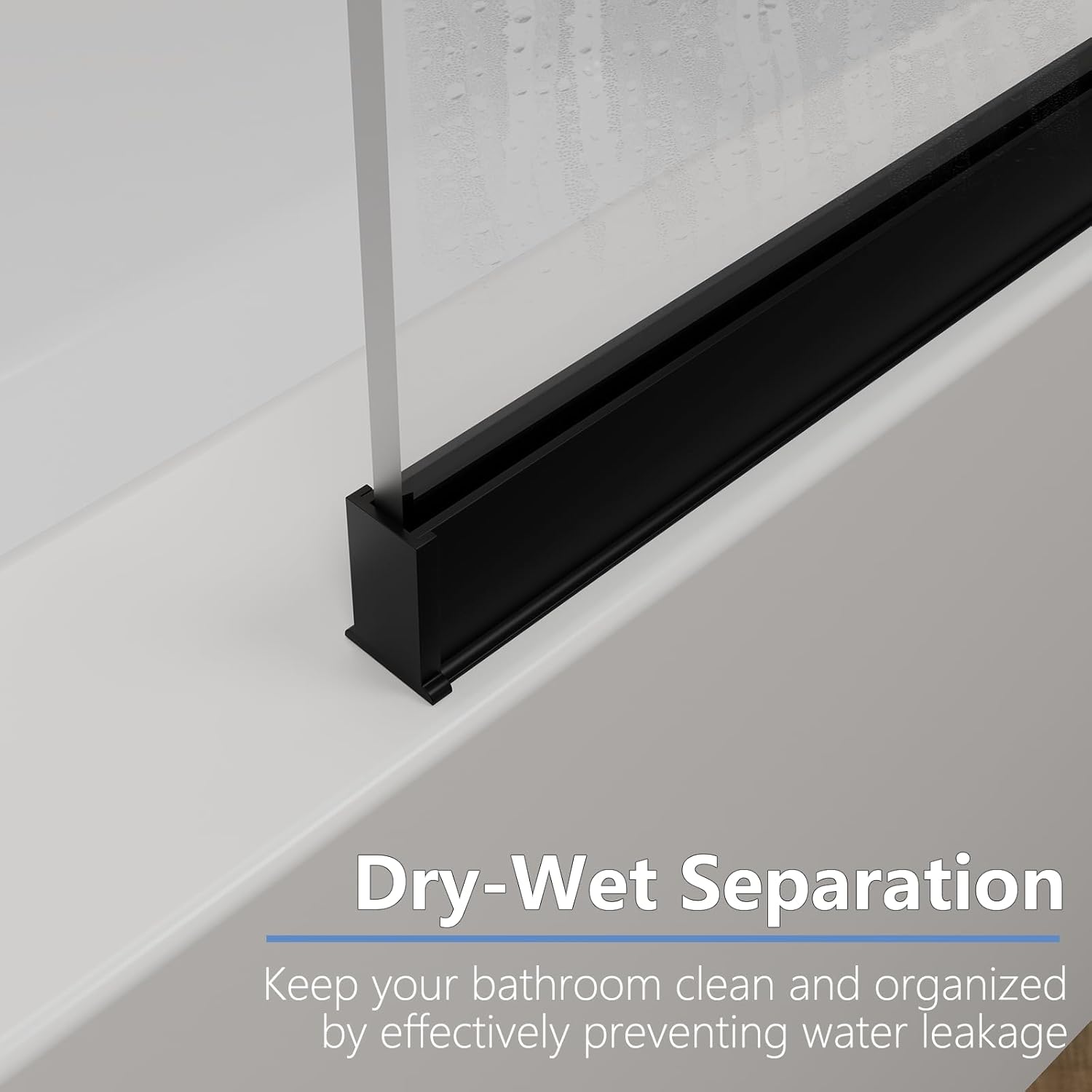 Shower Door Screen 36" W * 76" H, Semi-Framed Shower Glass Door, Single Shower Panel, 3/8"(10mm) Thick Tempered Glasss, Shower Wall Panels, Fixed Shower Screen for Bathroom - Matte Black