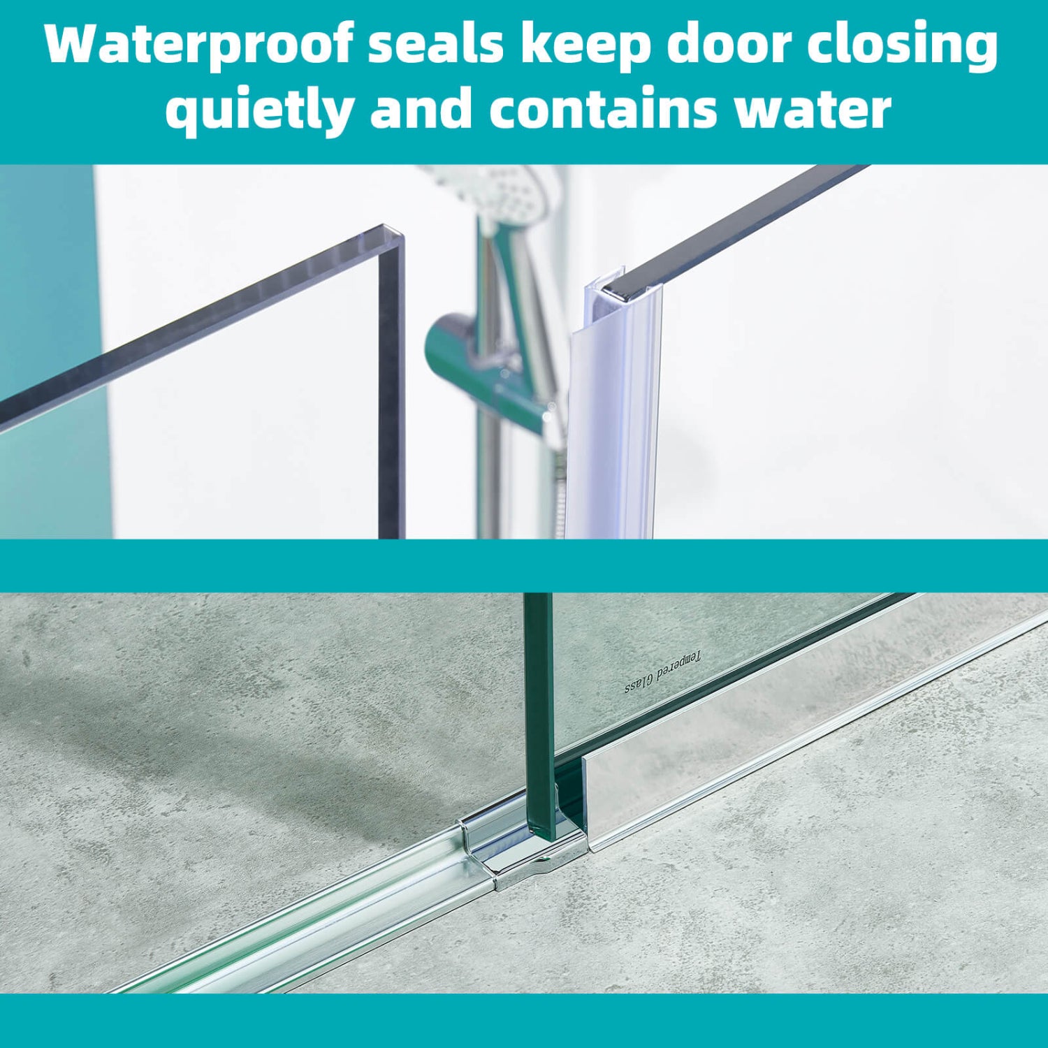 Pivot Swing Shower Door, 58.5-60" W x 74" H with 5/16 in (8mm) Clear SGCC Tempered Glass
