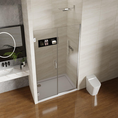 Pivot Swing Shower Door, 58.5-60" W x 74" H with 5/16 in (8mm) Clear SGCC Tempered Glass