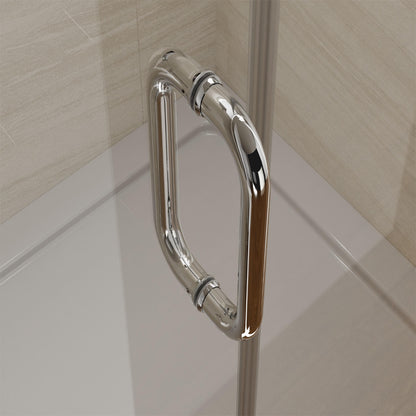 Pivot Swing Shower Door, 58.5-60" W x 74" H with 5/16 in (8mm) Clear SGCC Tempered Glass
