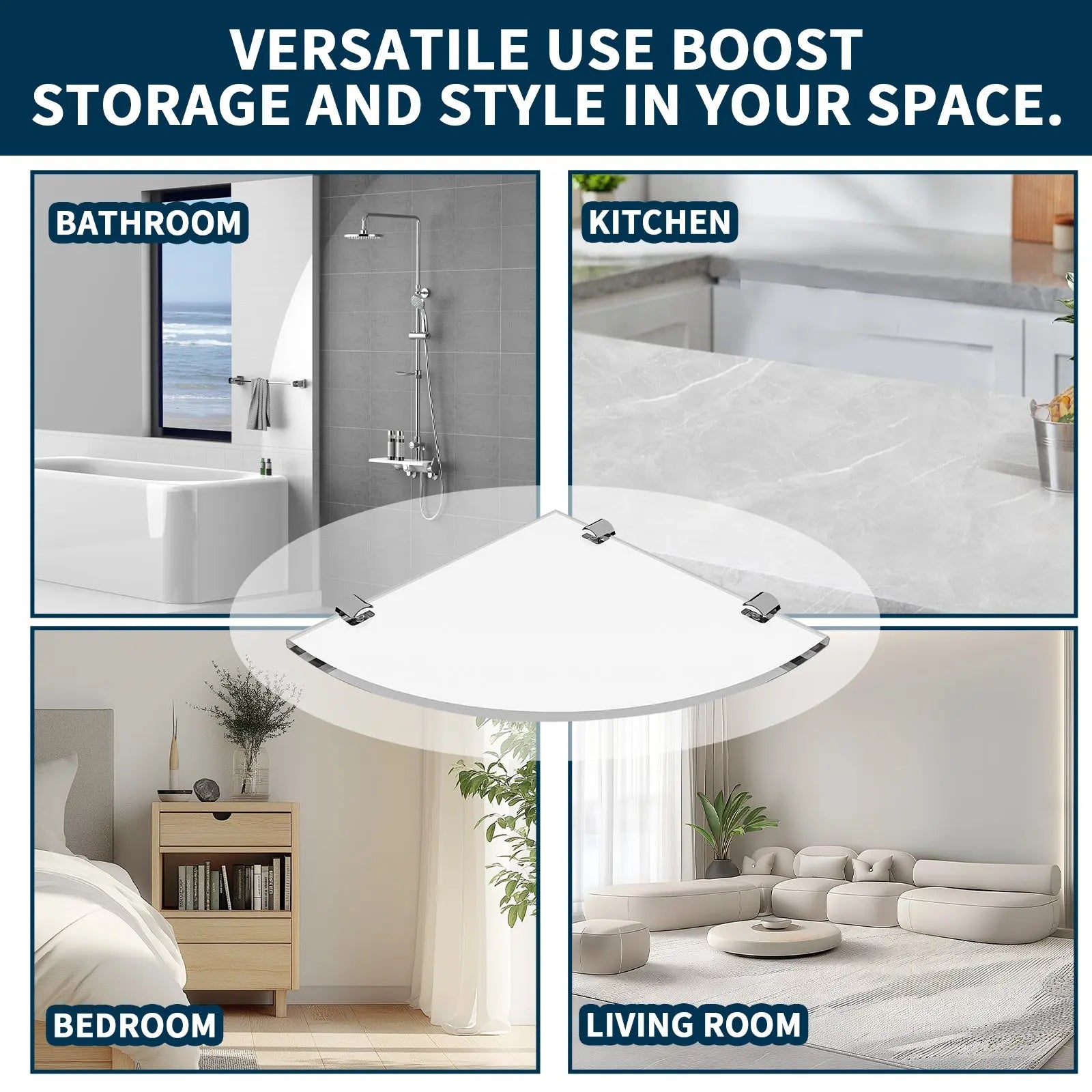 Durable Tempered Glass Shelves