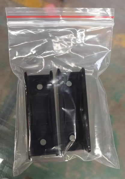 A03 10mm Shower Door Bottom Track Kit - Heavy Duty Black Plastic Guide Rails, Frame Connector (2 Pcs)