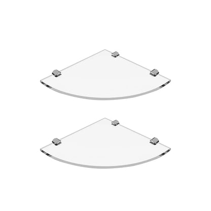 Floating glass shelves for living room
