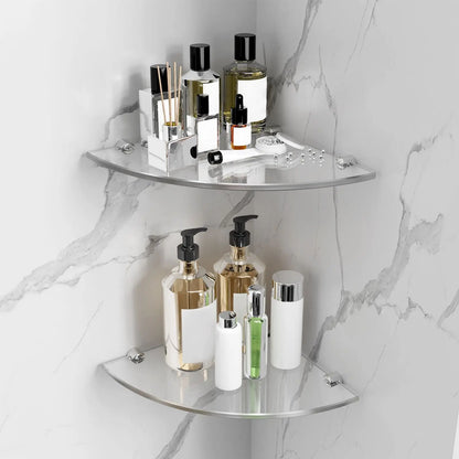 2 Pack Corner Shower Shelf - Tempered Glass