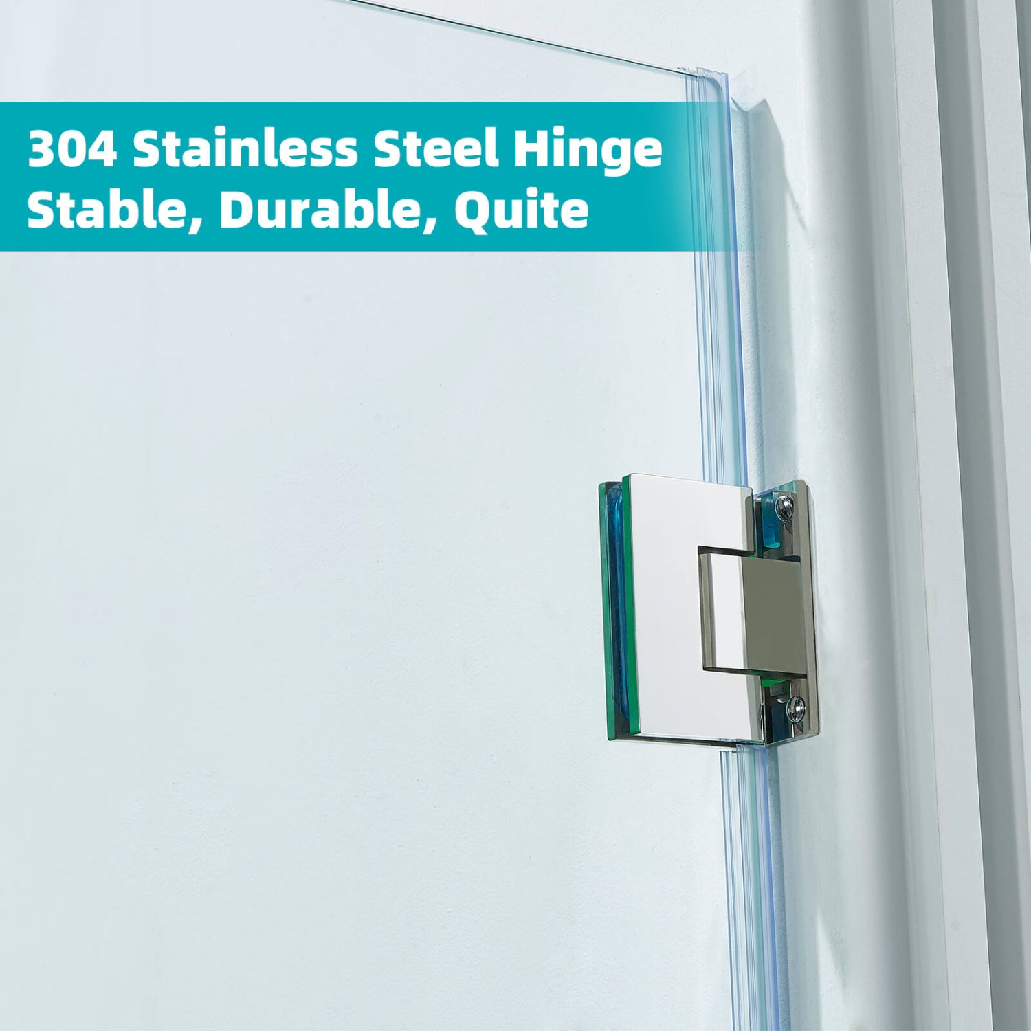 Pivot Swing Shower Door, 58.5-60" W x 74" H with 5/16 in (8mm) Clear SGCC Tempered Glass