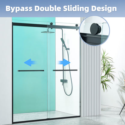 A03 10mm Shower Door Bottom Track Kit - Heavy Duty Black Plastic Guide Rails, Frame Connector (2 Pcs)