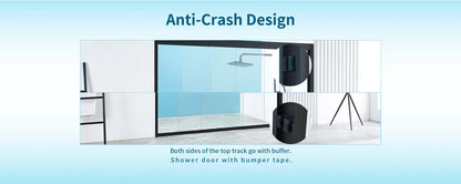 56-60" W x 76" H Double Sliding Shower Door, Shower Glass Door with 5/16" (8mm) Clear SGCC Tempered Glass, Stainless Steel Hardware, Nano Easy-Clean Coating, K01 (Black)