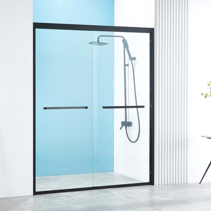 56-60" W x 76" H Double Sliding Shower Door, Shower Glass Door with 5/16" (8mm) Clear SGCC Tempered Glass, Stainless Steel Hardware, Nano Easy-Clean Coating, K01 (Chrome)