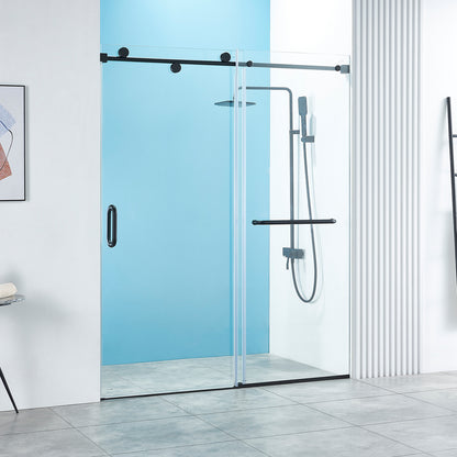 56-60" W x 76" H Frameless Sliding Shower Door, Frameless Shower Door, Shower Glass Door with 5/16" (8mm) Clear SGCC Tempered Glass, Stainless Steel Hardware O01 (Chrome)