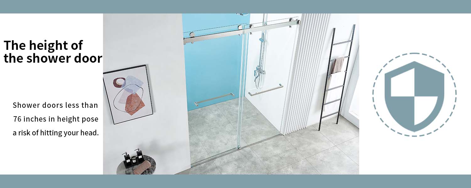 56-60" W x 76" H Frameless Double Sliding Shower Door, Frameless Shower Door, Shower Glass Door with 5/16" (8mm) Clear SGCC Tempered Glass, Explosion-Proof Film A01 (Chrome)