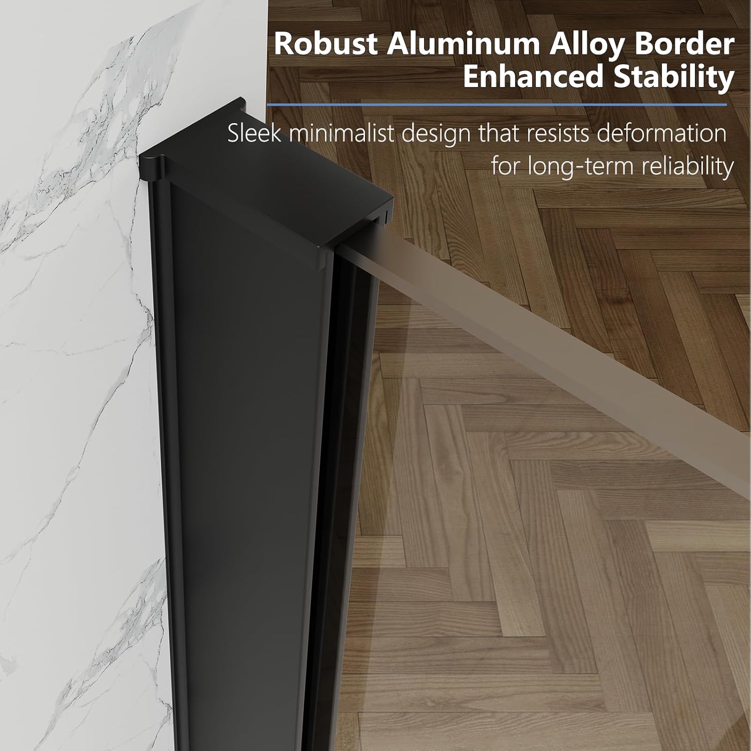 Shower Door Screen 36" W * 76" H, Semi-Framed Shower Glass Door, Single Shower Panel, 3/8"(10mm) Thick Tempered Glasss, Shower Wall Panels, Fixed Shower Screen for Bathroom - Matte Black