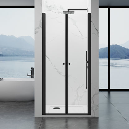 180° Reversible Double Swing Shower Door 30"Wx75"H SGCC-Cert 8mm Tempered Glass