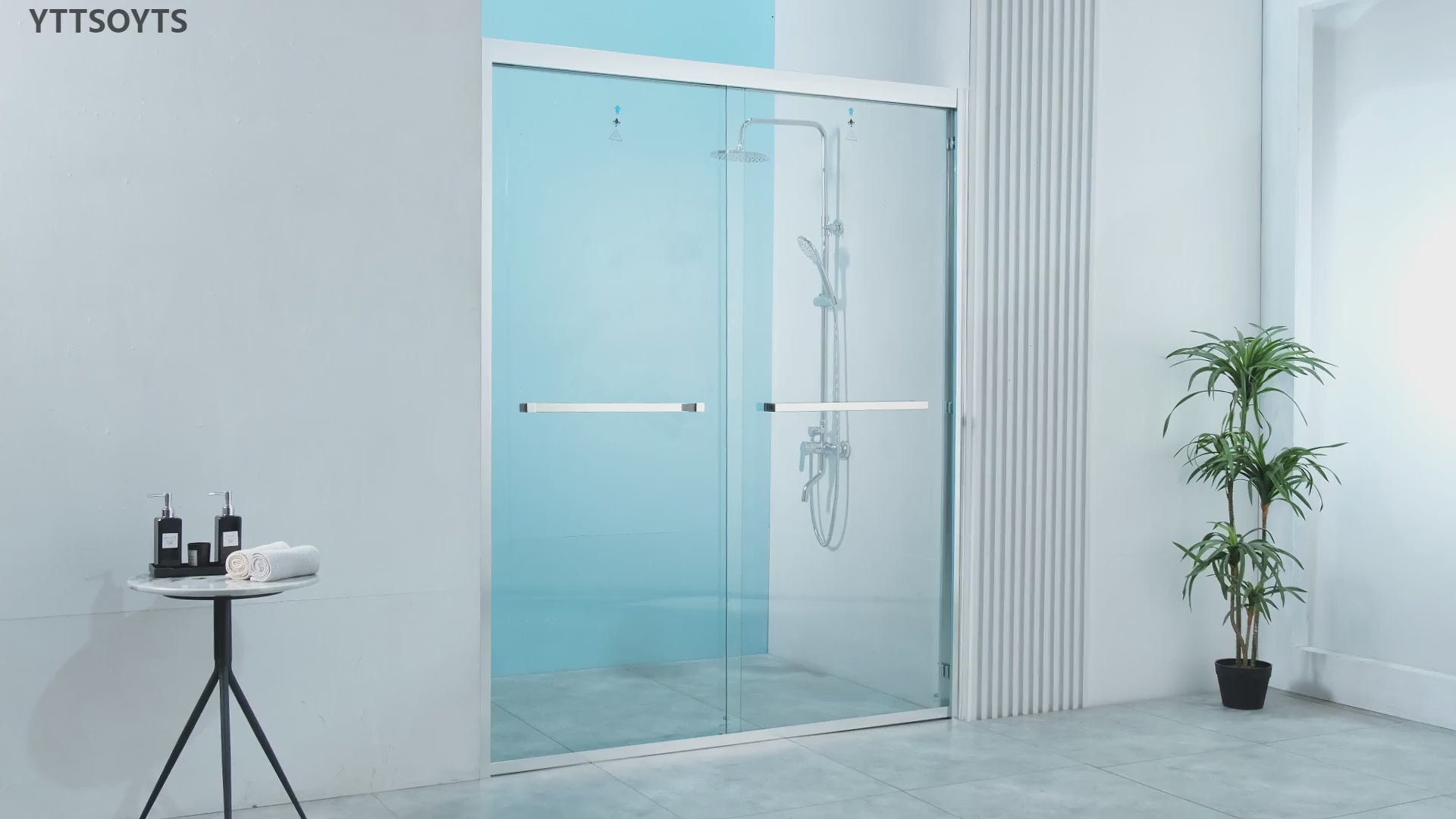 56-60" W x 76" H Double Sliding Shower Door, Shower Glass Door with 5/16" (8mm) Clear SGCC Tempered Glass, Stainless Steel Hardware, Nano Easy-Clean Coating, K01 (Chrome)